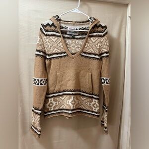 Roots Canada Outdoors Fair Isle Hoodie Sweater S | Wool Angora